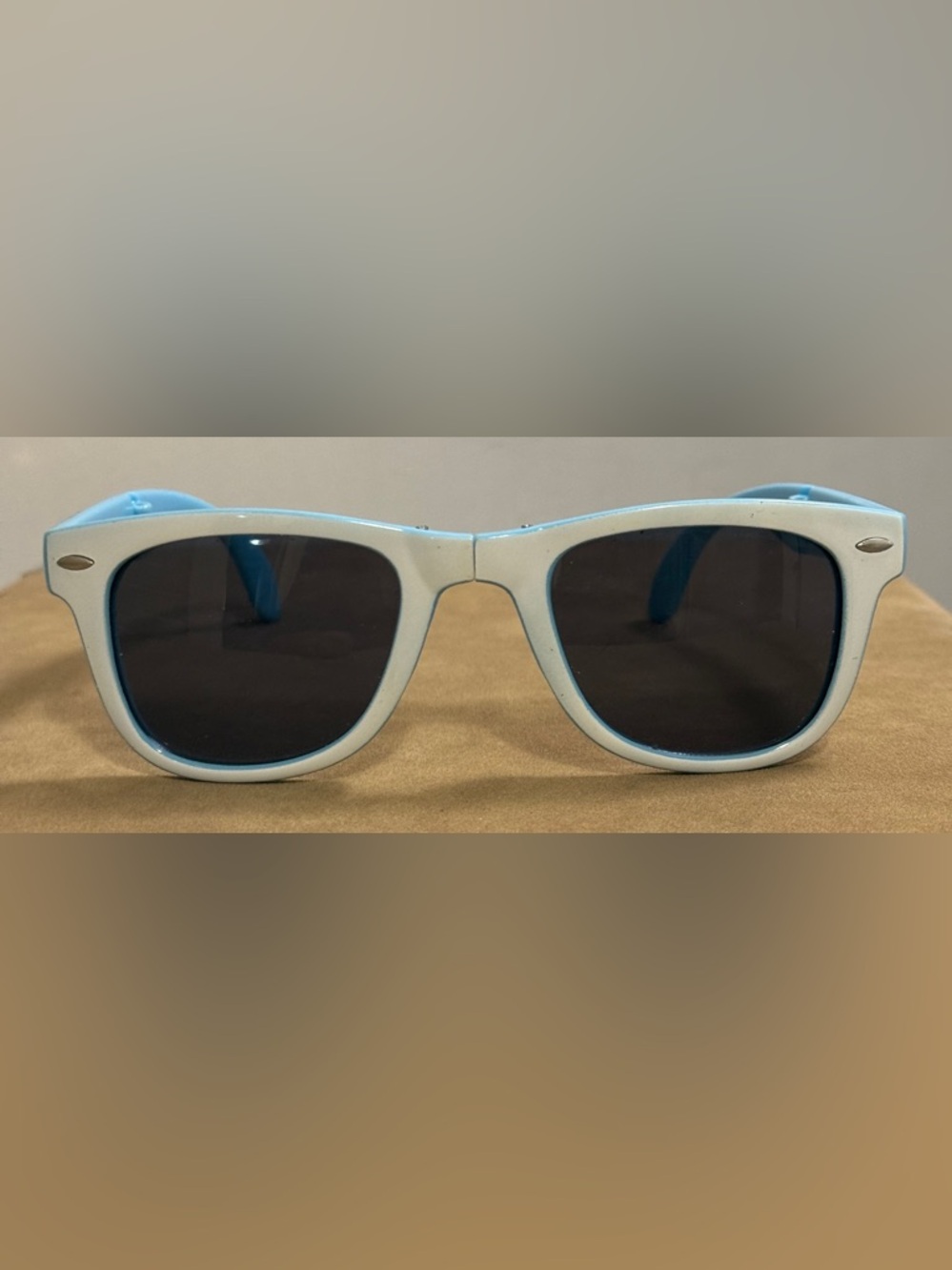Captain Morgan Folding Wayfarer-Style Sunglasses in Light Blue